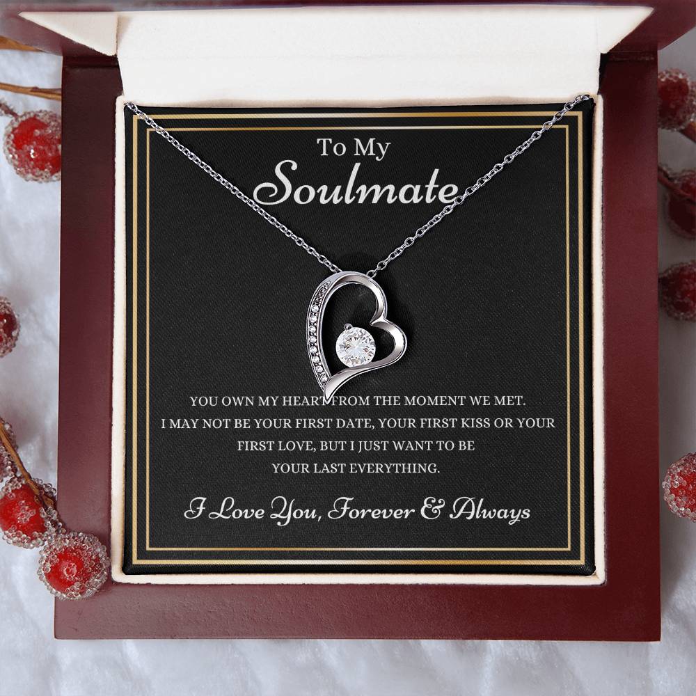 To My Soulmate Necklace -14K Yellow Gold Finish or 18K White Gold Finish