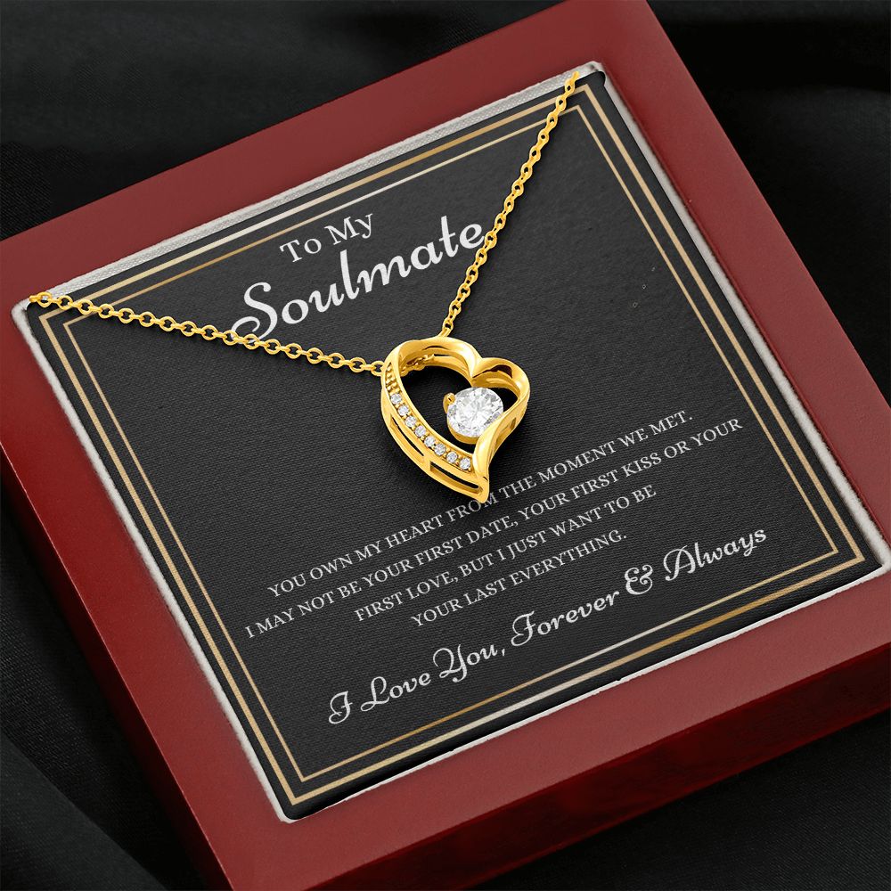 To My Soulmate Necklace -14K Yellow Gold Finish or 18K White Gold Finish