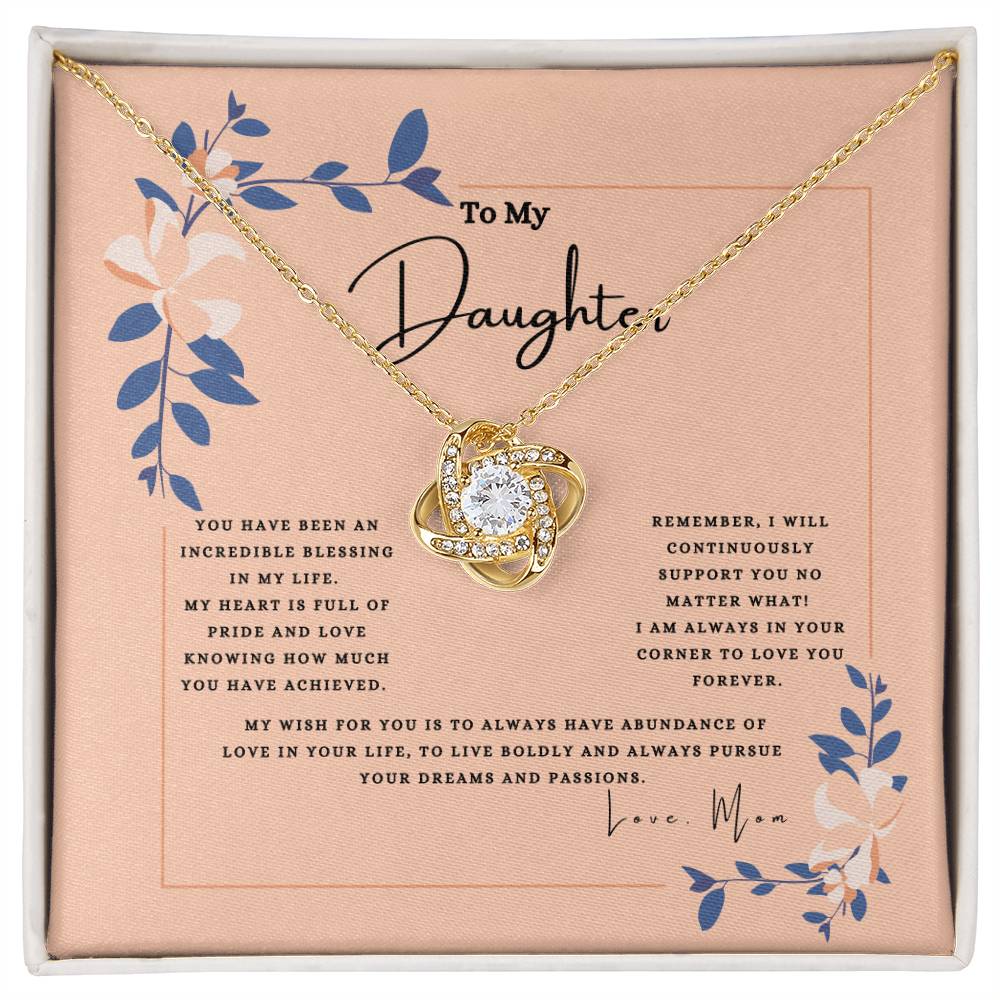 To My Daughter From Mom- Love Knot Necklace