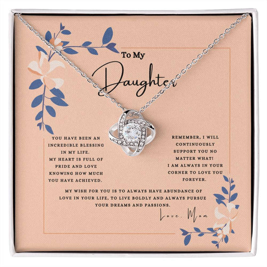 To My Daughter From Mom- Love Knot Necklace