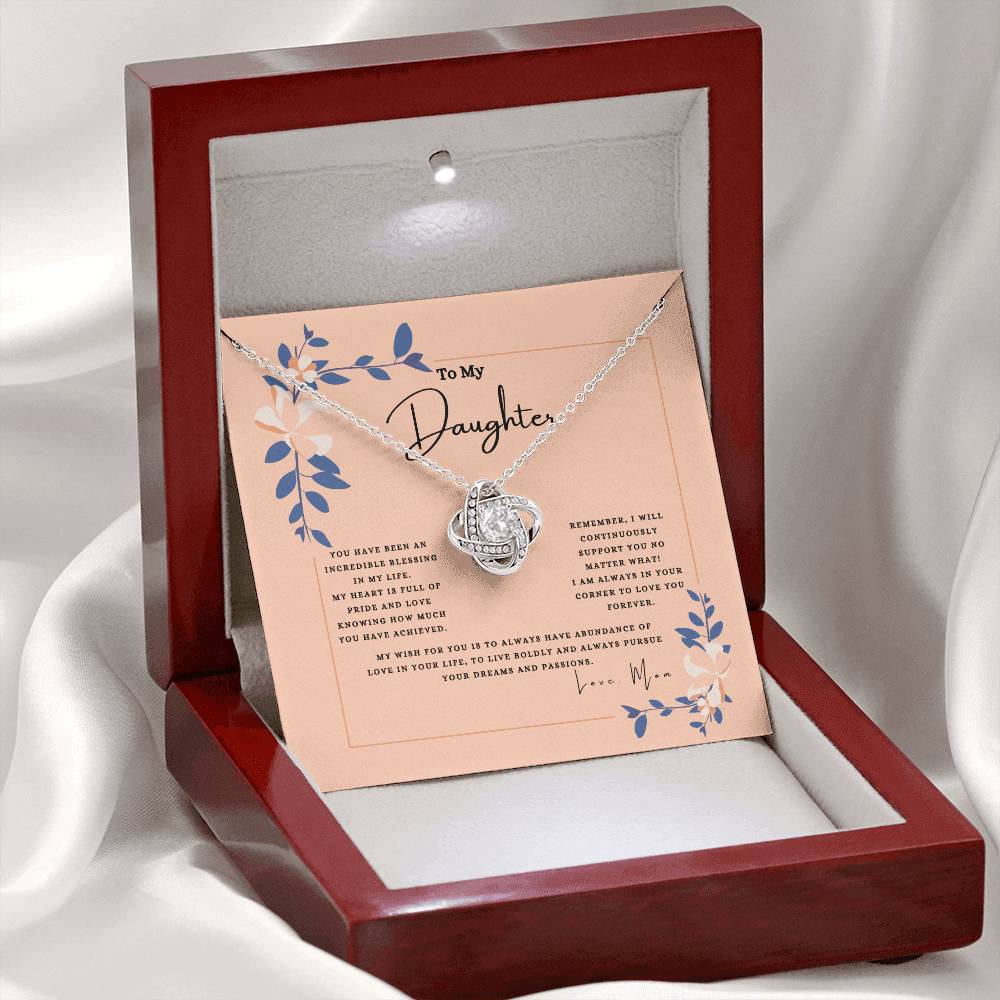 To My Daughter From Mom- Love Knot Necklace