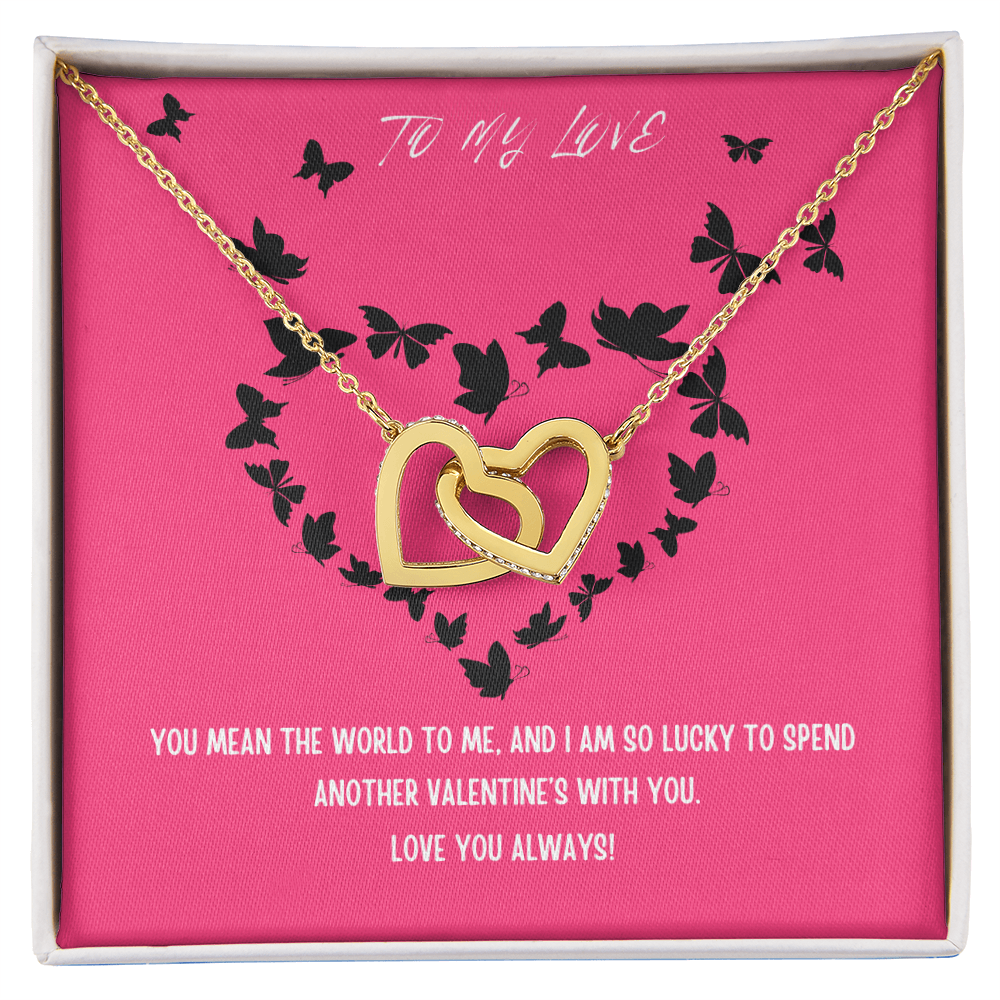 To My Love! Valentine's Day Gift - Interlocking Hearts Necklace