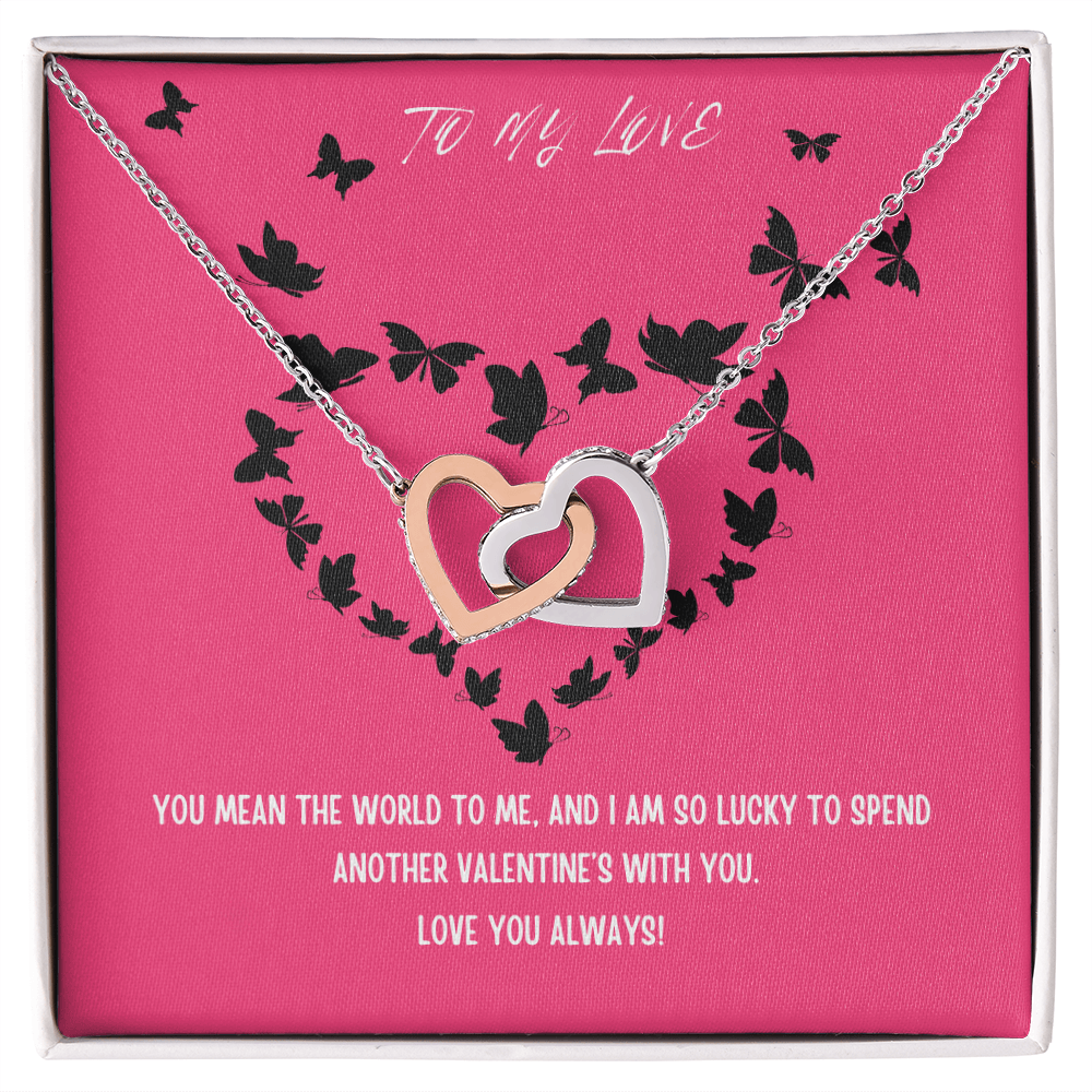 To My Love! Valentine's Day Gift - Interlocking Hearts Necklace