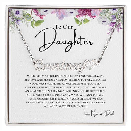 For Our Daughter - Heart Name Necklace