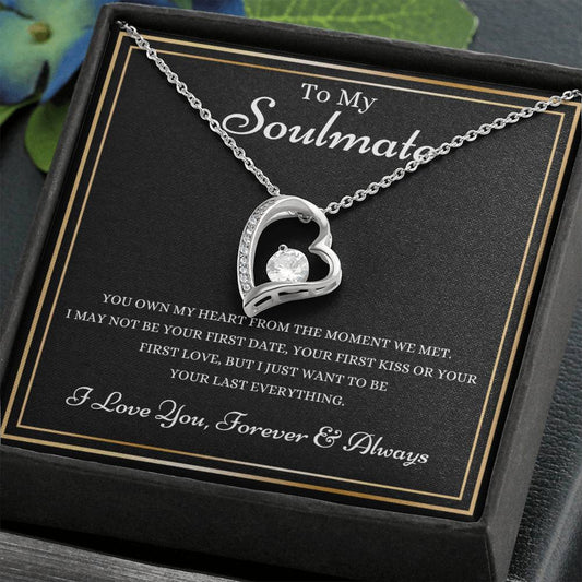 To My Soulmate Necklace -14K Yellow Gold Finish or 18K White Gold Finish