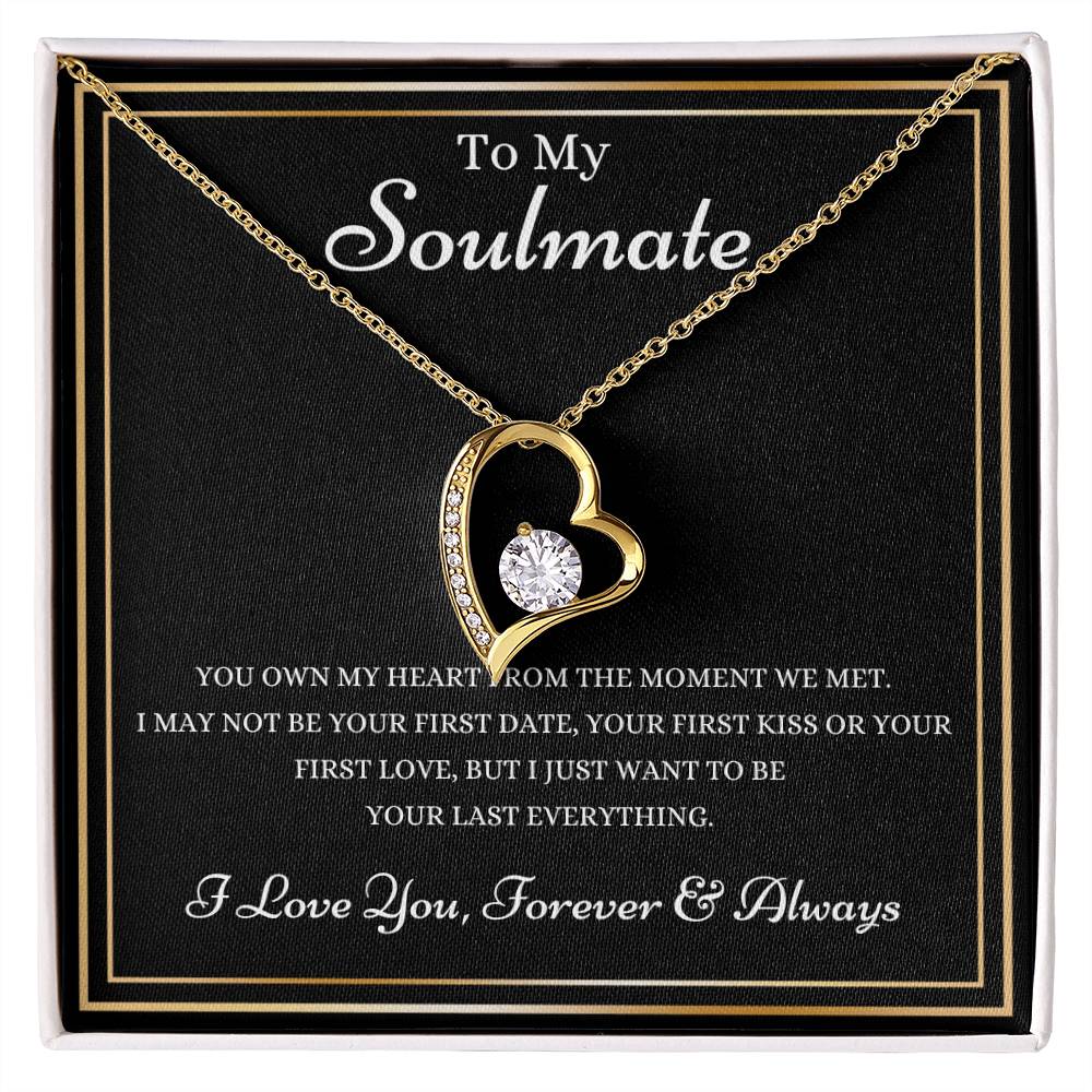 To My Soulmate Necklace -14K Yellow Gold Finish or 18K White Gold Finish